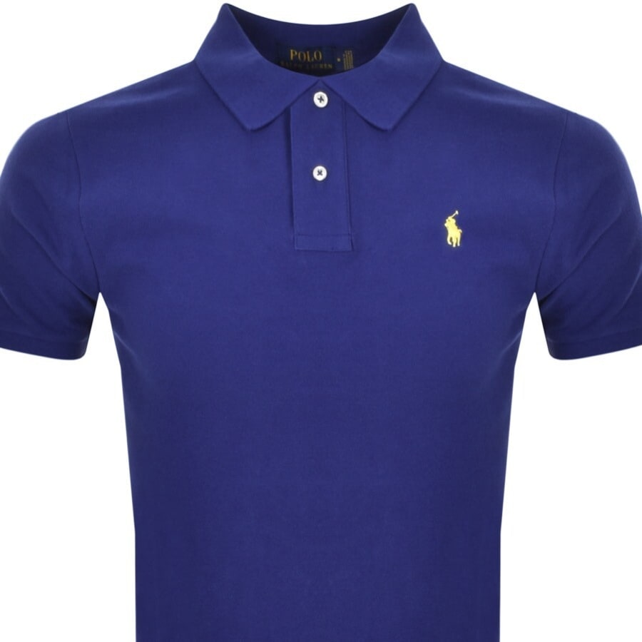★★POLO RALPH LAUREN★★ Custom Slim Fit Cotton T-Shirt Bla Ralph Lauren Slim Fit Polo T Shirt Blue | Mainline Menswear